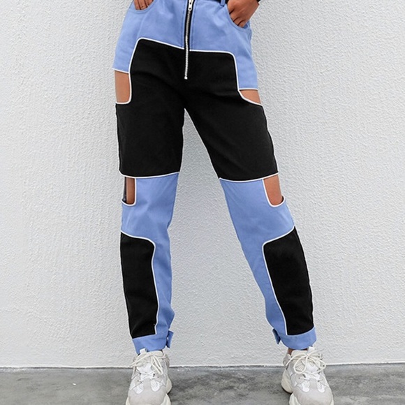 Blue and black patchwork jeans 💙🖤 - Picture 2 of 3